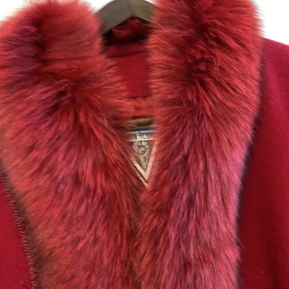 Marvin Richards lambs wool Fox Fur long coat - Picture 11 of 16